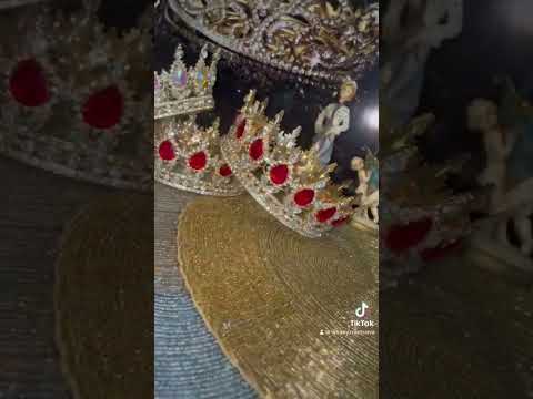 Кругла корона на голову з камінням, корона кола СВІТА, корона на торт, видео 1