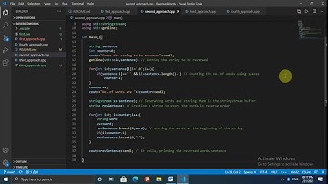 Reverse words of a sentence using C++ (4 different methods)