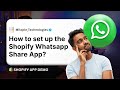 How to Set Up a Shopify WhatsApp Share App (No Coding Needed) #shopify #ecommerce #growth #business