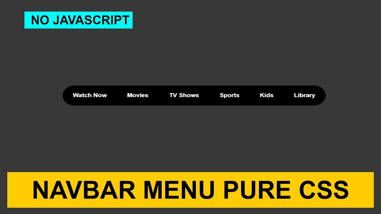 How To Create Navbar Menu In CSS | Navbar Menu In CSS | HTML CSS Menu ...
