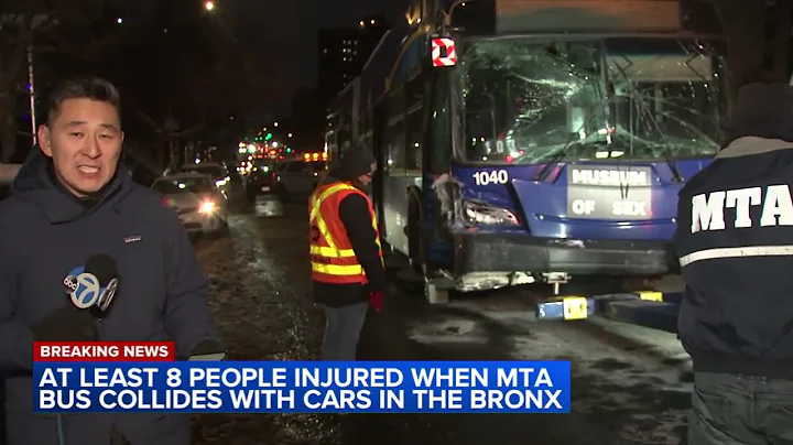 At least 8 people injured when MTA bus collides with cars in the Bronx