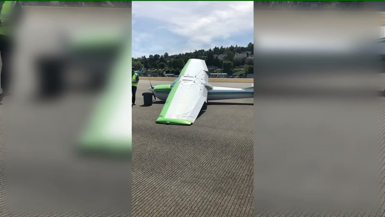 Small plane crashes at Renton Airport after landing gear malfunction ...