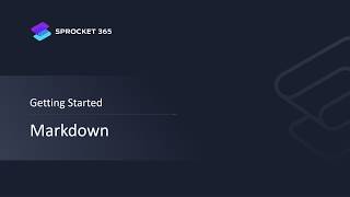 Markdown - Quick Start Overview
