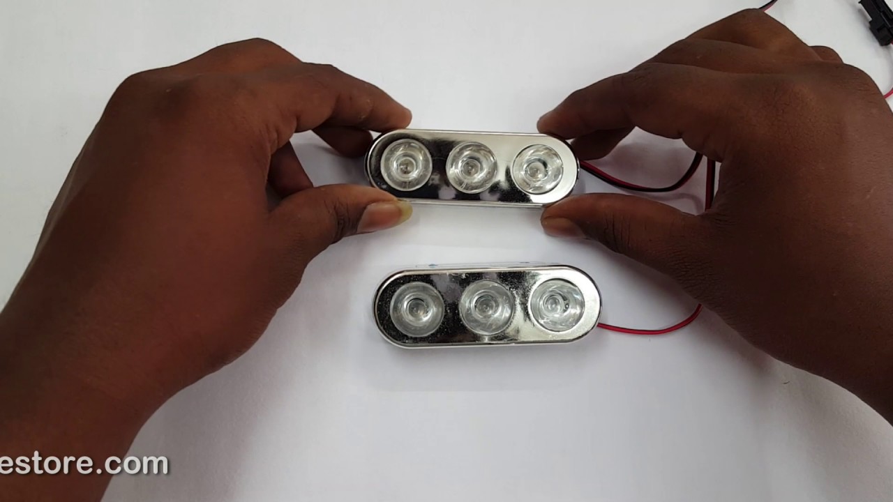 Strobe 3 LED Light With Dual Flash Mode Red & Blue ( Police Light