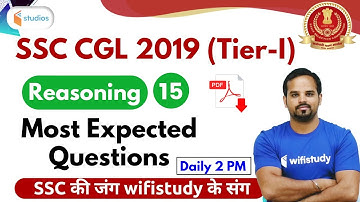 2:00 PM - SSC CGL 2019 (Tier-I) | Reasoning by Sachin Modi Sir | Most Expected Questions