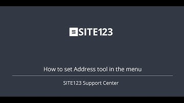 SITE123 - How to set address tool in the menu