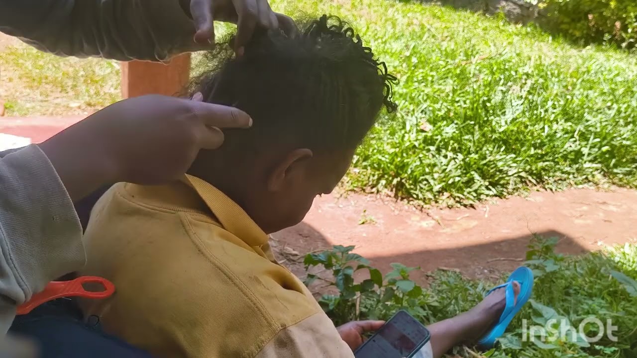 unplaiting 4c hair/ relaxing scalp massage and hair combing/ calming head scratching ASMR