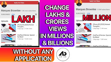 HOW TO CHANGE YOUTUBE VIEWS FROM LAKH TO MILLION