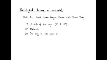 Eur: Tautological Classes of Matroids - FPSAC 2023 Davis