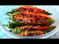 Spicy stuffed green chili pepper kimchi (Gochu-sobagi: 고추소박이)