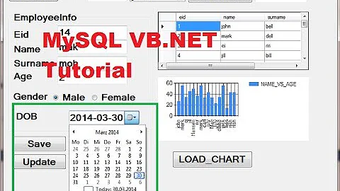 MySQL VB.NET Tutorial 19 :  How to use DateTimePicker and save date in Database