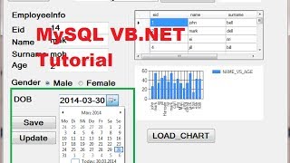 MySQL VB.NET Tutorial 19 :  How to use DateTimePicker and save date in Database