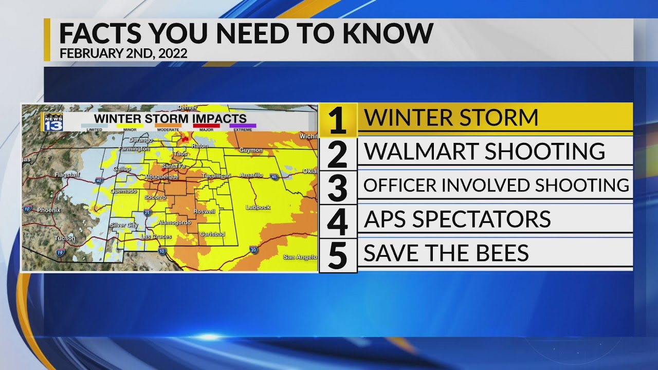 KRQE Newsfeed: Winter storm, Walmart shooting, Officer-involved shooting latest, APS spectators, Sav