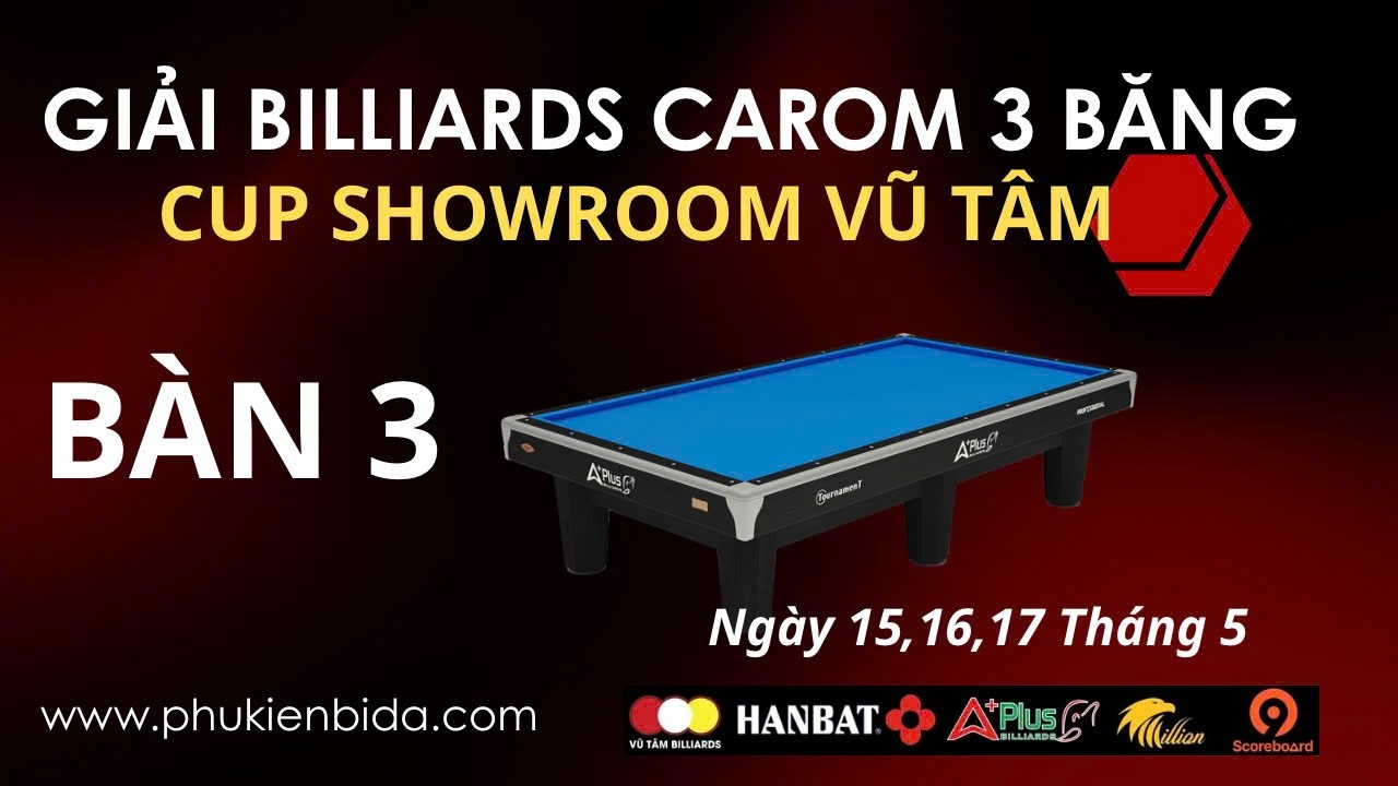Image of video the LIÊM NGÔ (A7) - BÌNH AN (Tự Do), Giải Bida carom 3 băng, phòng tập Vũ Tâm Billiards 18