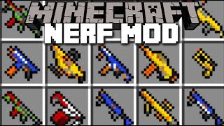 Minecraft NERF GUNS MOD / FIGHT THE WAR AND SURVIVE AGAINST THE VILLAGERS!! Minecraft screenshot 5