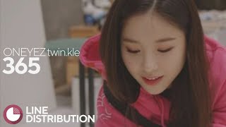 ["love, twin.kle" Track #4] ONEYEZ twin.kle - 365 | Line Distribution