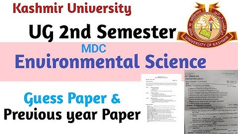 KU Ug 2nd Semester Environmental Science MD course Guess Paper & Previous year Paper