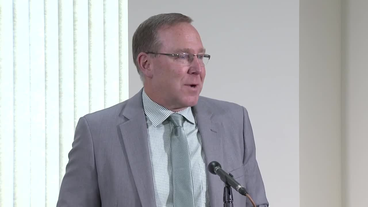 Prosecutor Chris Becker speaks after mistrial declared in trial of Christopher Schurr