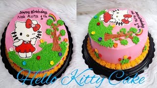 cara membuat kue ulang tahun Hello Kitty  |Tampa membeli karakter mainan