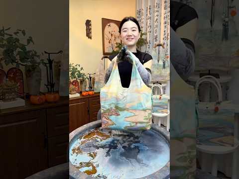 Use The Color Scheme Mix With Water To Have The River Forest And The Sky For Made A Beautiful Bag