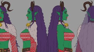 Krampus Character Reference Sheet Speedpaint Real Time [10.2 hrs]