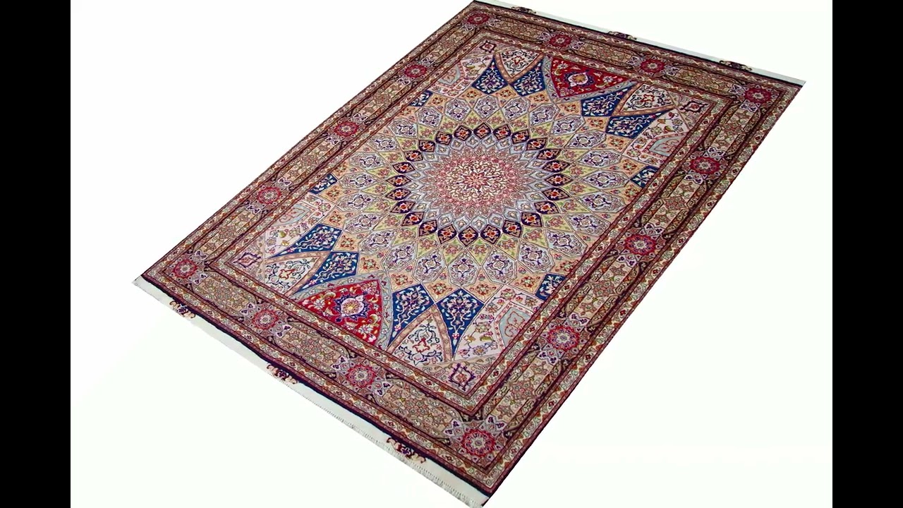 Gonbad Tabriz Multi Wool & Silk Hand Knotted Persian Rug