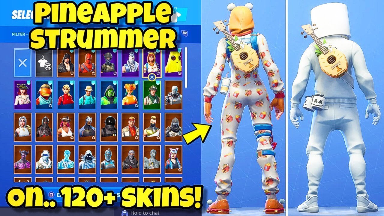 New Pineapple Strummer Back Bling Showcased With 120 Skins - new pineapple strummer back bling showcased with 120 skins fortnite battle royale starter pack 6