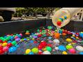 Marble Run ASMR ☆ Water Spinning Slide & Big Black Pool Course