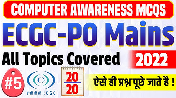 Computer Awareness For ECGC PO 2022 | Most Important MCQ | #5 | Most Expected Questions for Banking