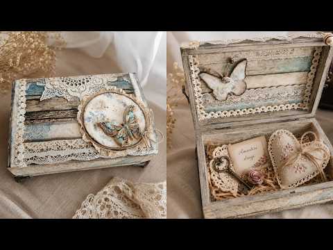 Vintage Shabby Chic Keepsake Box | #shabbychic #diy #decoupage #handmade