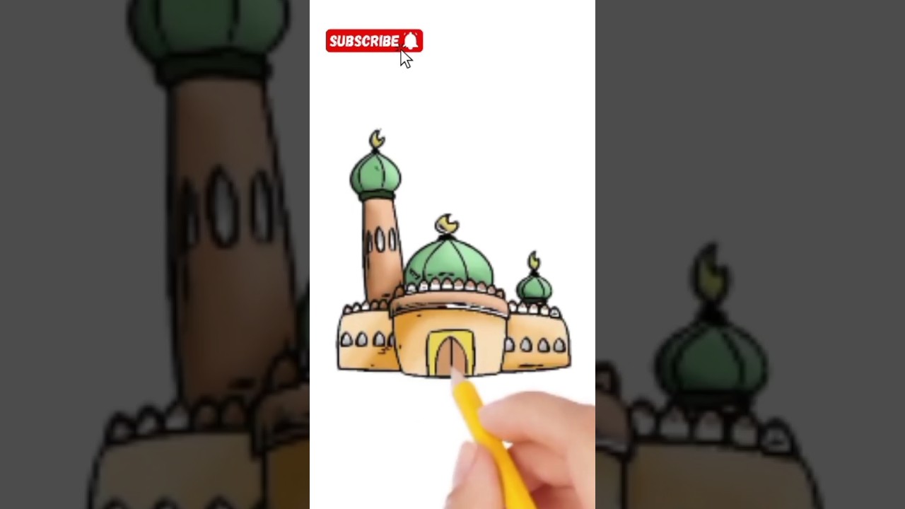 Mosque drawing for kids 