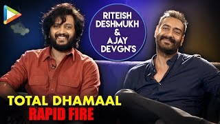 TOTAL DHAMAAL: Ajay Devgn & Riteish Deshmukh’s  Rapid Fire On Aamir Khan, Akshay, Ranveer