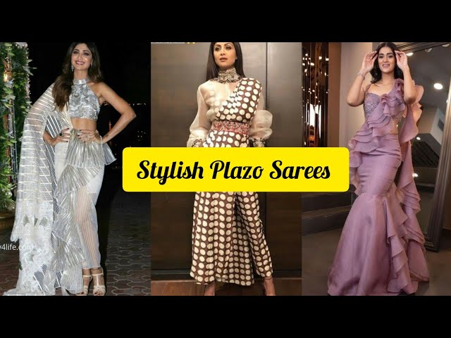 Latest Dress Design/ Old Saree Reuse Ideas/ Dresses From Old Saree/ Sharara  Plazzo Peplum Top(Kurti) - YouTube