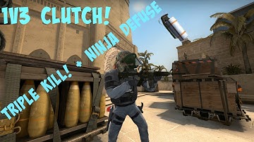 CSGO SWEET 1V3 CLUTCH + NINJA DEFUSE ON MIRAGE!!!