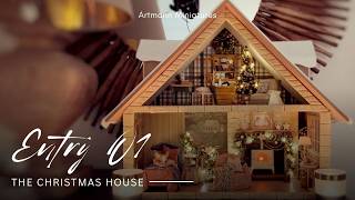 Miniature Christmas House | 1:12 Scale Dollhouse Interior | A Quiet Day in a Tiny Home