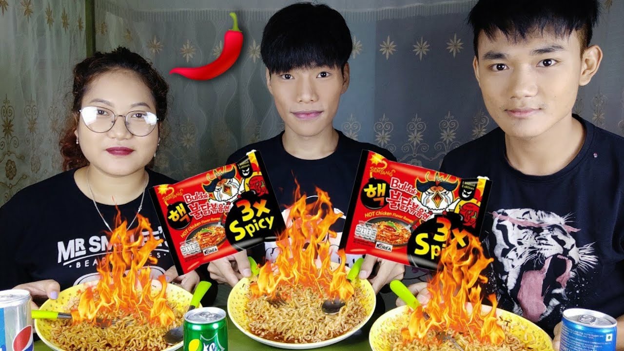 Buldak 3X Spicy Noodles Challenge🤯🔥 YouTube