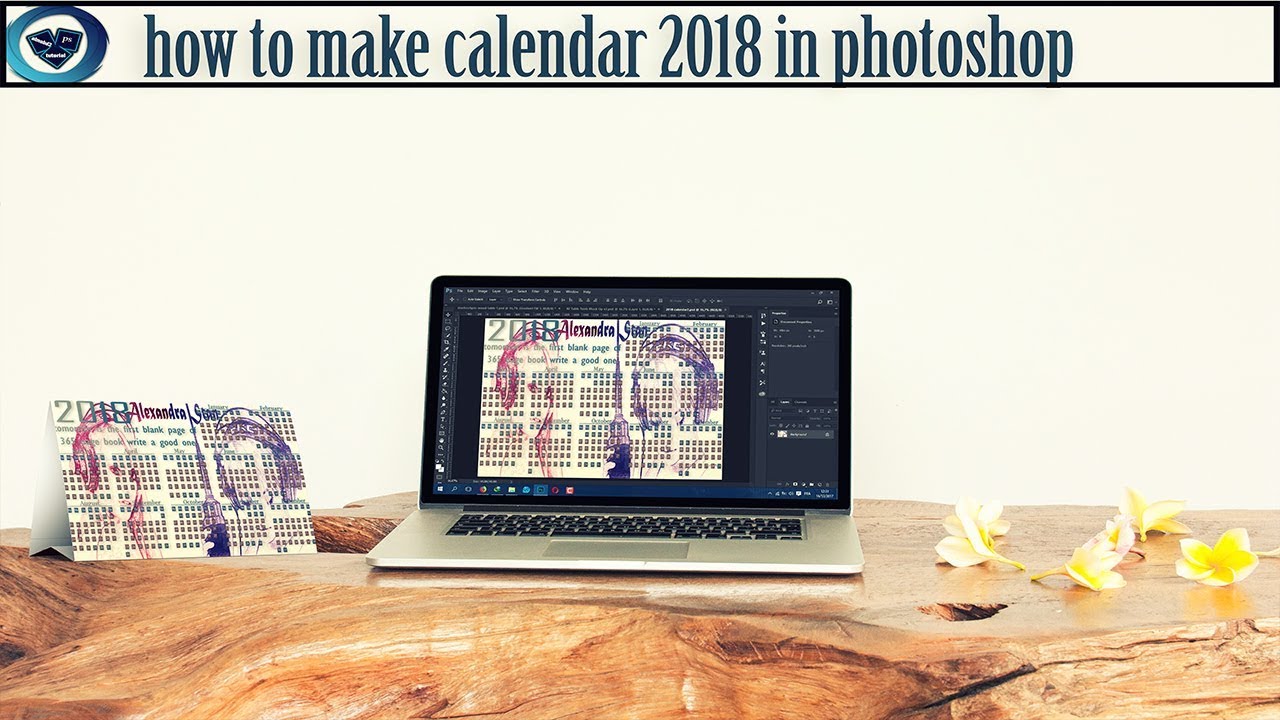 how to make calendar 2018 in Photoshop part 1 - YouTube