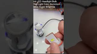 H4 LED Headlight Bulb Two Light Color Aluminium Body Super Bright for Motorcycle Bike YBR125 & YBRG Resimi