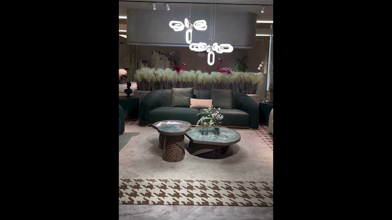 Olive green napa leather modern sofa 