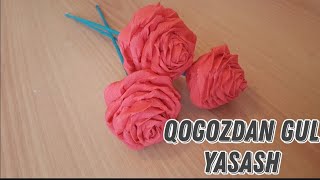 Qogozdan atirgul yasash /Крепированная бумагадан гул ясаш