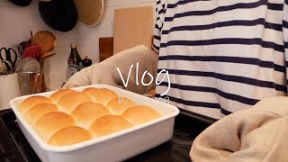 Vlog of packing husband's lunch box and making bread while spending all day at home