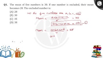 The mean of five numbers is 30 . If one number is excluded, their mean becomes 28 . The excluded....