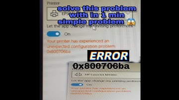 How to solve this problem 😭 error 0x800706ba,#computer #error #printer #study #technology #ALCO444YT