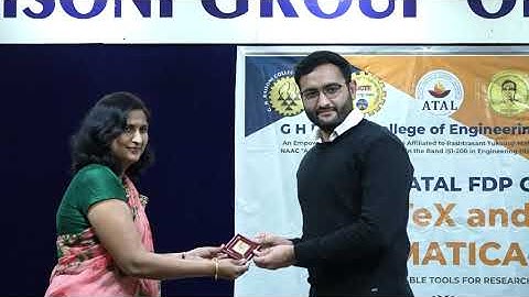 Valedictory function of AICTE ATAL FDP on LaTeX and MATHEMATICA-2023 at GHRCE, Nagpur