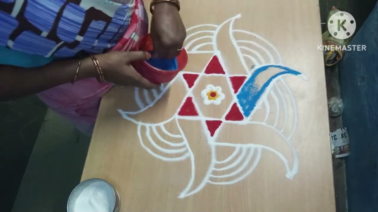 #simple star kolam #rangoli #dialyrangoli 