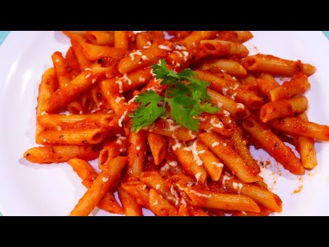 tomato-pasta-recipe---red-sauce-pasta--penne-pasta-recipe-in-tamil