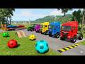 Flatbed Truck McQueen Transportation with Truck Pothole vs Car #1