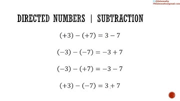Directed numbers | Addition | Subtraction