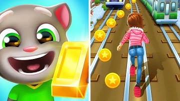Talking Tom Gold Run vs Subway Princess Runner - All Levels Gameplay Android,iOS - New APK Update