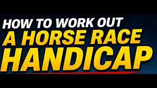 How I study a Horse Race Handicap